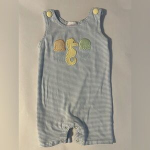 Stitchy Fish Jon Jon with seahorse and jellyfish appliqué